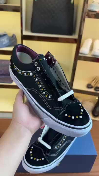Vans Checkered High Top Sneakers With Silver Studs video preview